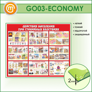 Стенд «Действия населения при стихийных бедствиях» (GO-03-ECONOMY)